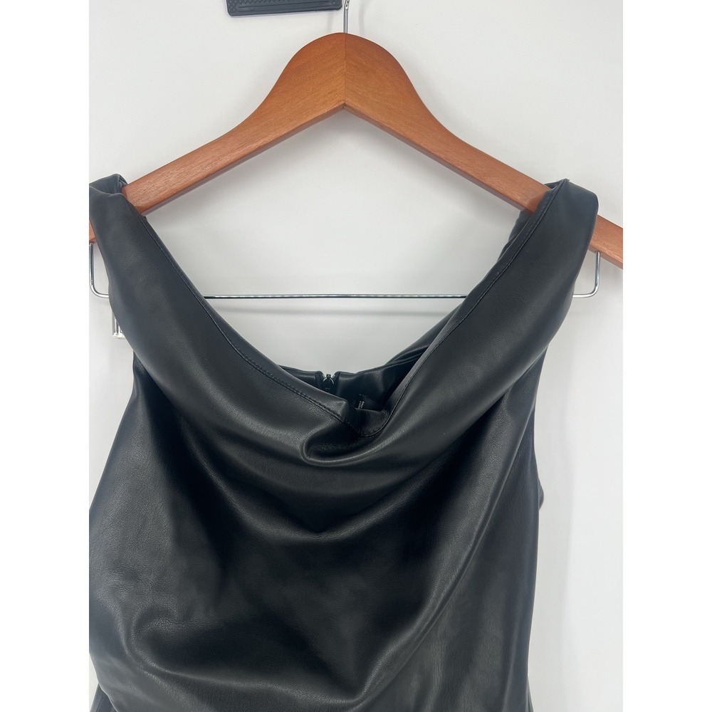 MANGO FAUX-LEATHER TOP Size M - Picture 7 of 10